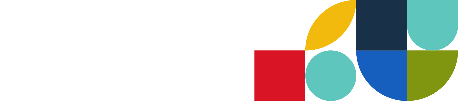 An assortment of shapes ranging from circles to squares and everything in between. These shapes are a number of different colours including red, blue, dark blue, yellow and turquoise