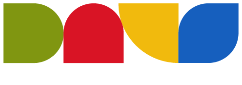Diverse Abilities Therapy School text below a green, red, yellow and blue shapes that spells out DATS